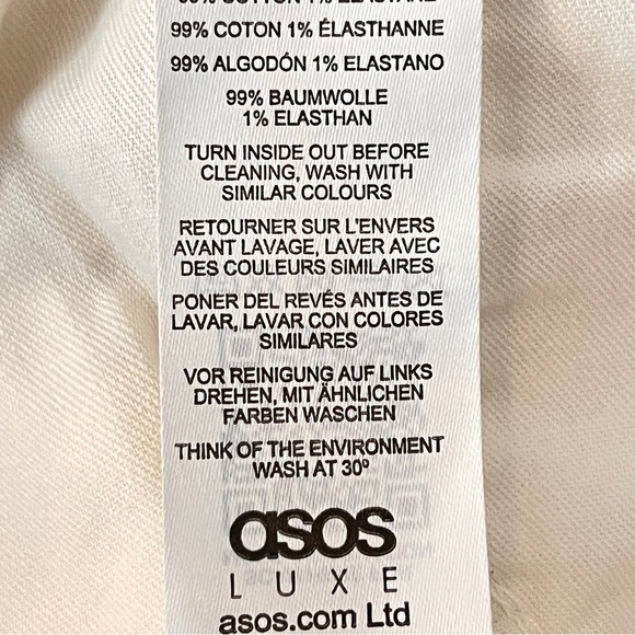 NEW ASOS LUXE Straight Cut Wide Leg Jeans Denim Roses and Cream High Rise 6 NWT - Picture 10 of 10